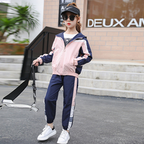 Girl Sports Suit Spring Autumn Money 2022 new CUHK Girl girl Leisure loose Net Red children clothes autumn clothes