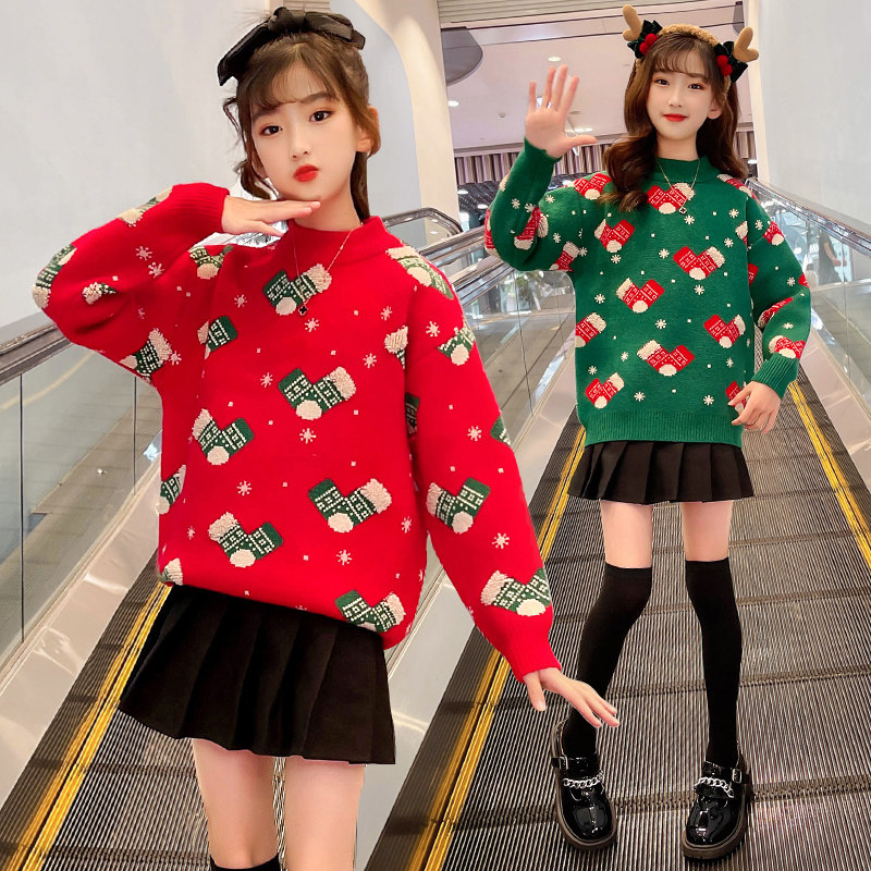 Girls' sweater fall winter clothing 2021 new children's autumn and winter CUHK children's undershirt girls winter foreign blouses