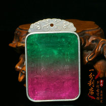 Nepal handmade old silversmith court sterling silver inlay tourmaline gem old items silver pendant necklace pendant accessories