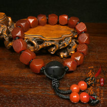 West Asia natural Old pit Red Manau 8 Pyramid Bracelet Male beads Ben Gifts Buddha Pearl Beads Hand Strings