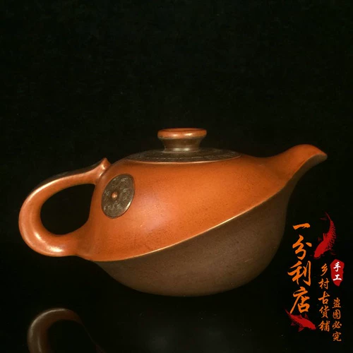 Исин, ​​оригинальный минеральный фиолетовый глиняный чайник, утечка, ручная работа, Wei Xiliang, двухцветная колонка Maning, плоский чайник, чайный сервиз, серия чайников