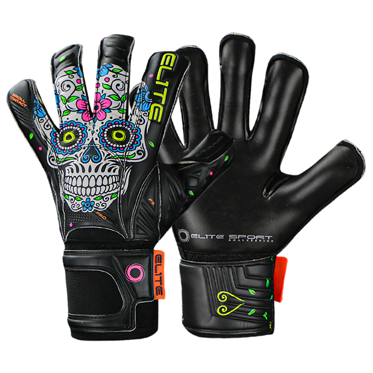 Fire Football 2022 Halo Goalkeeper Black Undead Halloween Goalkeeper with Finger Gloves Skeleton Grass Gloves