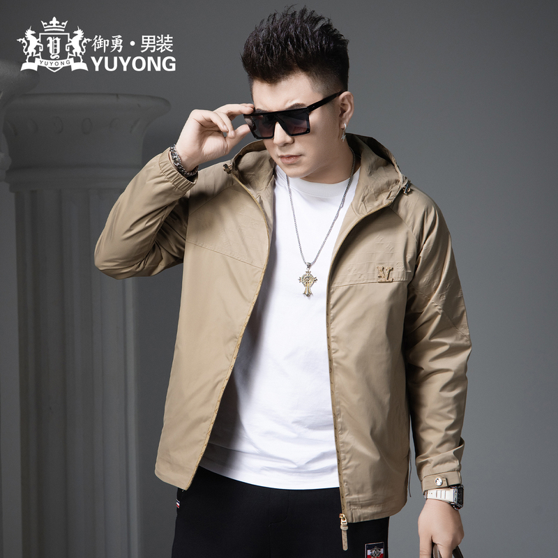 European Trendy Brand Badge Hooded Jacket for Men 2026 New Autumn Fashion Casual Top Windproof Jacket Men's Clothing