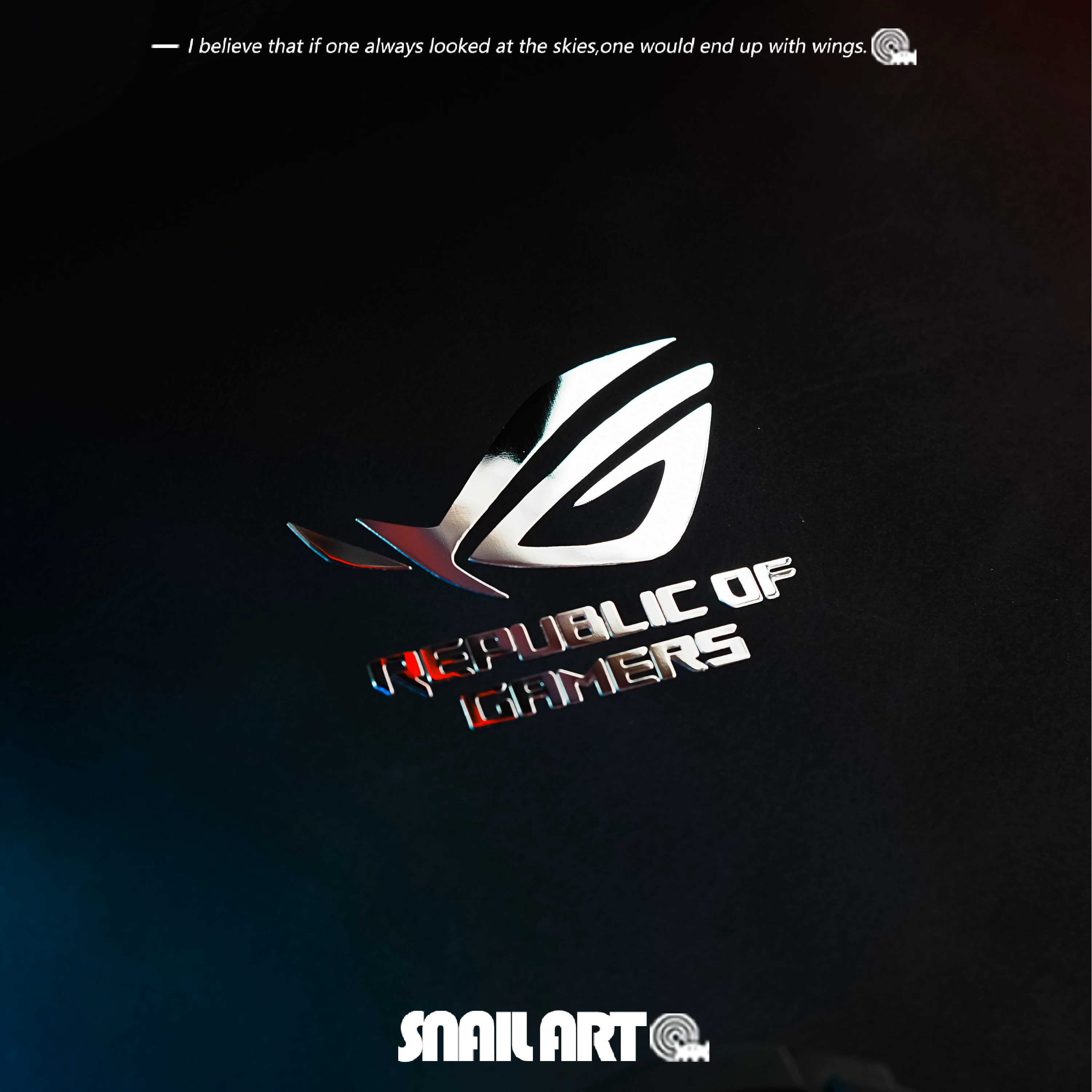 ASUS ROG Republic of Players Prodigal Eye Metal Sticker Laptop Main Case Tablet Phone Decorative Sticker
