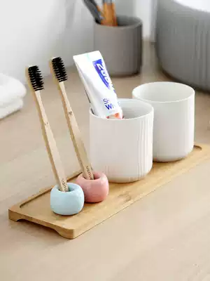 Nordic household ceramic toothbrush holder dental holder creative simple personality toothbrush holder couple toothbrush storage base frame