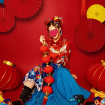 New Year photo shooting props Spring Festival festive theme shooting costume photo shooting New Year decoration props national trend lanterns