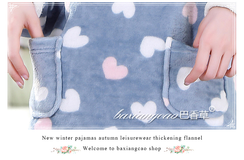 Đồ ngủ mùa đông nữ san hô nhung dày dài tay giản dị phục vụ nhà flannel mùa xuân và mùa thu kích thước lớn đồ ngủ phù hợp với bộ pijama
