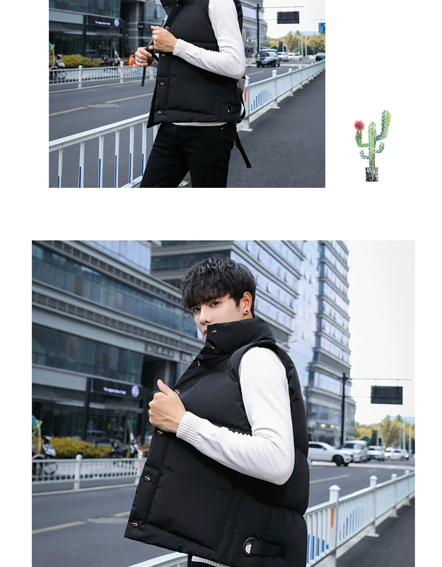 Áo vest nam cotton nam áo khoác nam mùa thu đông mới chính đẩy quần áo cotton cotton vest dày chống nhăn vải