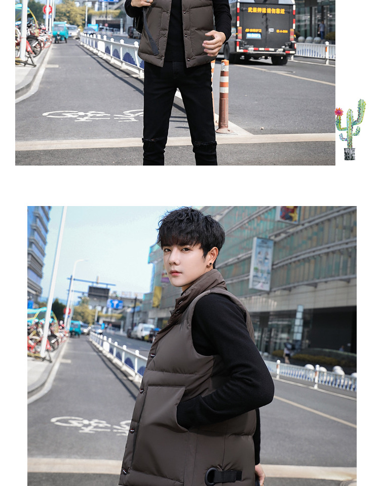 Áo vest nam cotton nam áo khoác nam mùa thu đông mới chính đẩy quần áo cotton cotton vest dày chống nhăn vải áo 3 lỗ nam