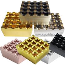 The new KING16-hole grid windproof with cover square well-shaped fashion retro zinc alloy home ashtray