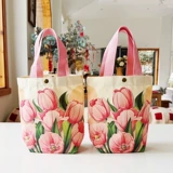 Брендовый тканевый мешок для отдыха, милая сумка на одно плечо, в цветочек