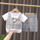 0 summer style 1 boy's first birthday dress suit 2 baby British vest 3 infant short-sleeved small suit 4 trendy