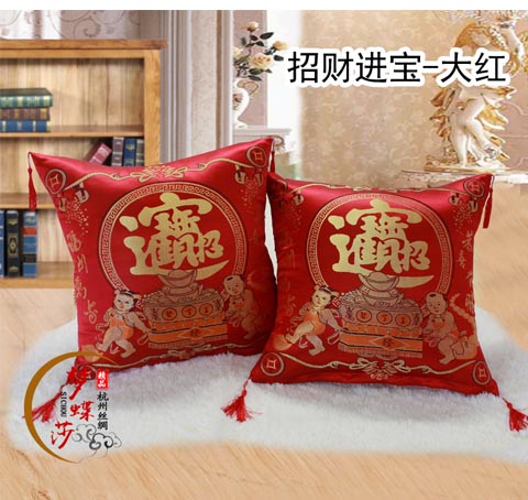 Hàng Châu lụa gấm satin vỏ gối cưới đệm với lõi Trung Quốc ghế sofa gỗ gụ gối thắt lưng gối gối sofa cao cấp