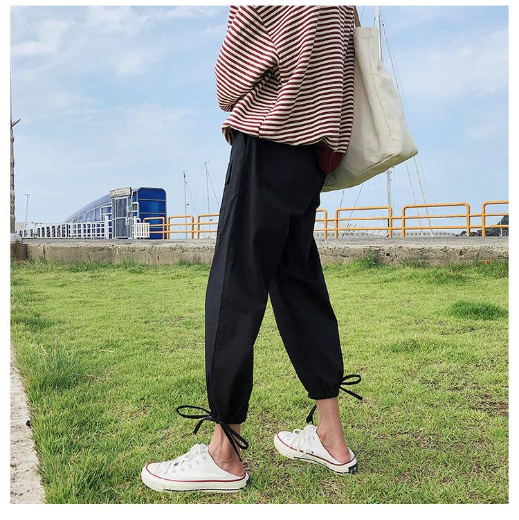 2018 mới phong cách Hong Kong nam hoang dã đơn giản overalls trẻ trung xu hướng lỏng lẻo quần âu phiên bản Hàn Quốc của chín quần quần áo nam