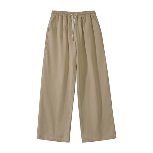 GOGOSOON Мужские повседневные брюки 2025, новые летние мужские прямые черные свободные длинные брюки Cleanfit