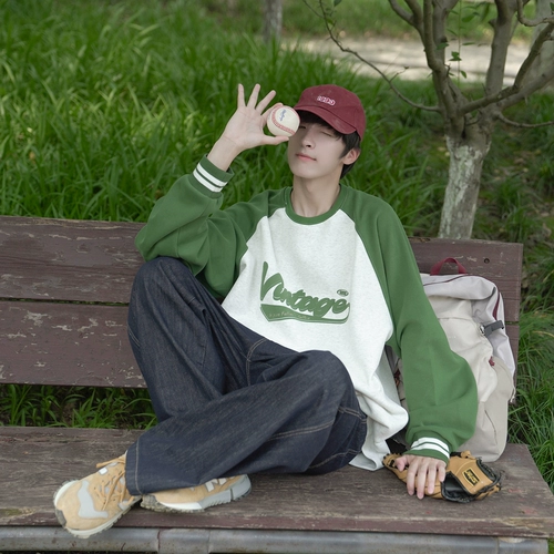 Gogosoon Spring и осень новый цветной блок -свитер 300G Boys Round Neck Jacket Jacket Withe Underger Teenger Cultover