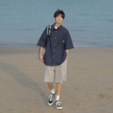 Летняя белая рубашка, японская куртка для отдыха, оверсайз