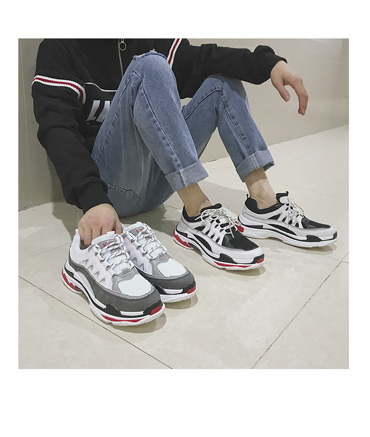 Mùa xuân mới xu hướng sneakers lưới của nam giới giày thấp với đệm không khí giày chạy dày dưới tăng giày của nam giới Hàn Quốc jordan dior cổ thấp