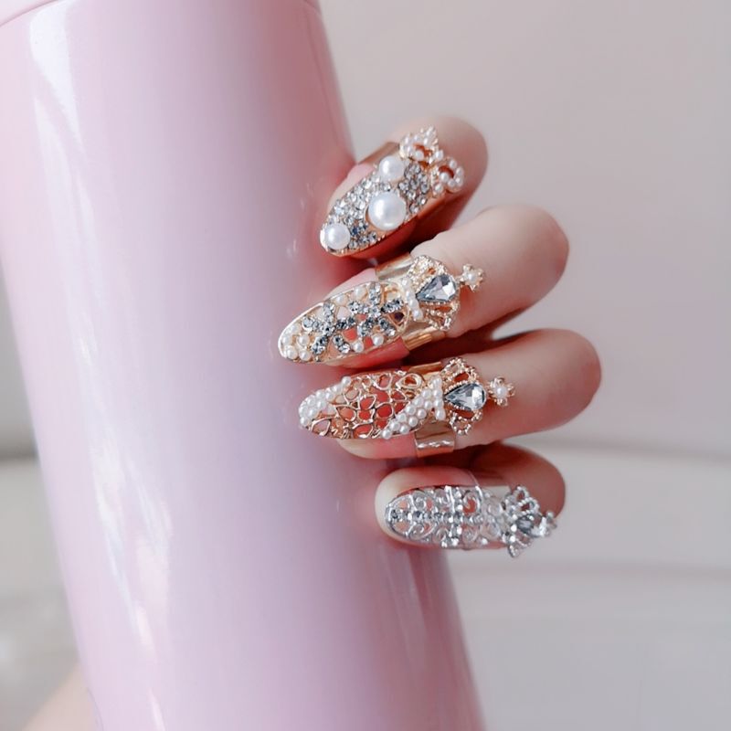 Vintage Nail Rings for Women, Adjustable Nail Covers, Beauty Nail Accessories, Wearable Rings for Performances, Dance, and Court-Style Jewelry