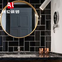 Nordic solid color bread brick kitchen bathroom wall brick restaurant homestay industrial wind black and white gray glazed interior wall tile 100200