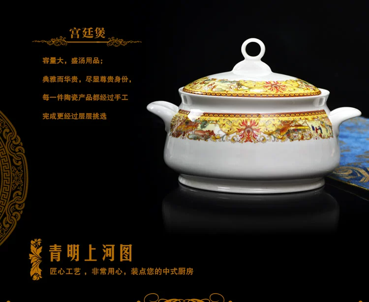 Jingdezhen xương Trung Quốc bát đơn bát đĩa dao kéo thiết lập món ăn gia đình món ăn lò vi sóng DIY cho súp bát muỗng dĩa inox