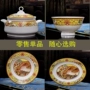 Jingdezhen xương Trung Quốc bát đơn bát đĩa dao kéo thiết lập món ăn gia đình món ăn lò vi sóng DIY cho súp bát muỗng dĩa inox