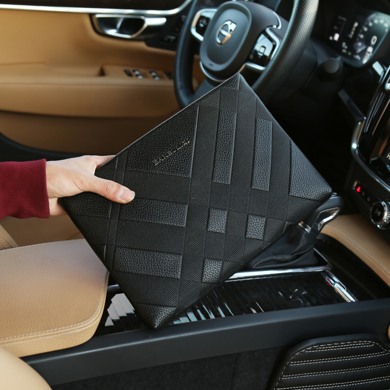 Hong Kong 2022 new genuine leather handbags for men's business Handbags Large-capacity casual envelope wallet wallet