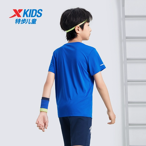 Xtep, детская летняя футболка с коротким рукавом, быстросохнущая спортивная летняя одежда, детская одежда, подходит для подростков