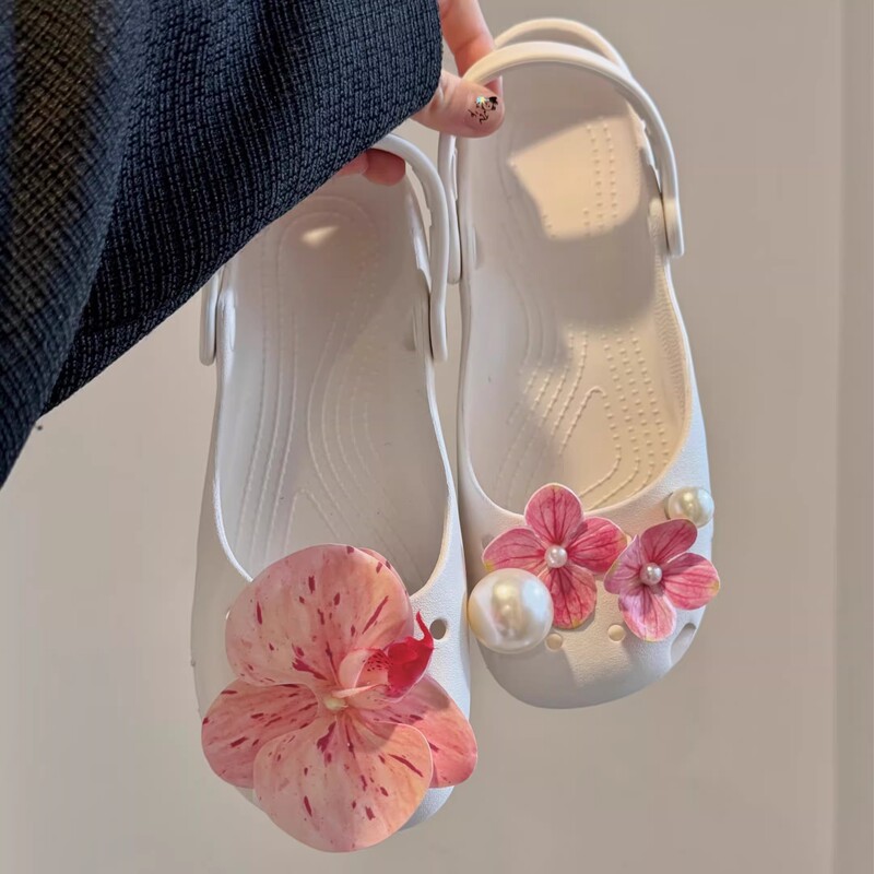 Flower Ballet Clogs for Women 2026 New Summer Slip-On Outdoor Beach Non-Slip Hollow Sandals