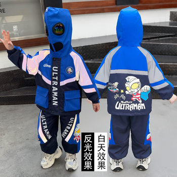 Ultraman Zero Clothing for Boys, Spring and Autumn 2025 New Model, Children's Luminous Workwear Set, Baby Sports Children's Clothing