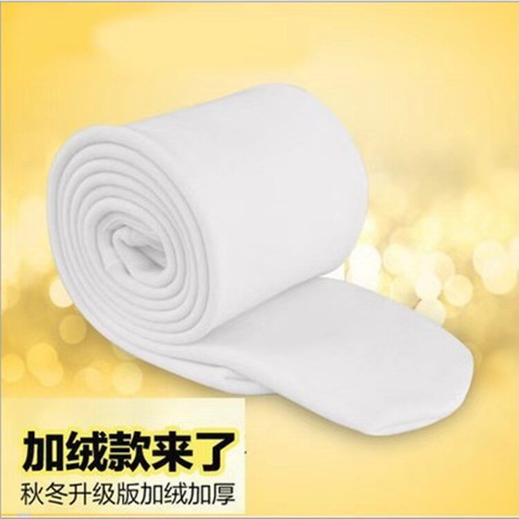Children's pants in autumn and winter thin-wool girls warm in white plus-duvet dance socks