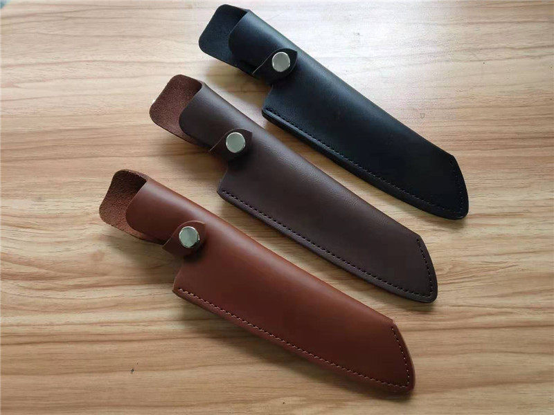 Cowhide knife sleeve scabbard protective sleeve universal chef knife Sande knife sleeve fish head knife sleeve ceramic knife 7 inches
