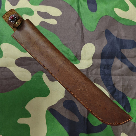 Funda de cuchillo de Damasco, funda protectora de piel de vaca, cuchillo fijo para exteriores, funda de cuchillo extra grande, funda de cuchillo de 40cm
