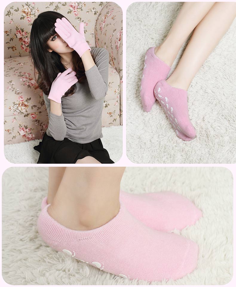 Tinh dầu gel làm đẹp bảo vệ găng tay vớ che chân Nam và nữ gót chân đầy đủ silicone giữ ẩm trắng chống nứt tất tất lười nam