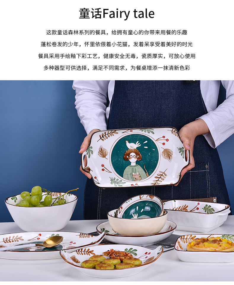 Japanese cartoon hand - made dishes tableware ceramic bowl noodles in soup bowl dish one household food suits for