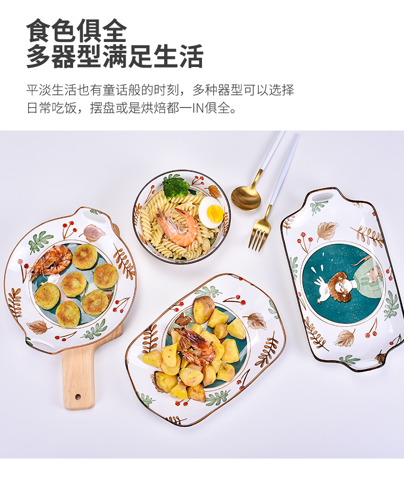 Japanese cartoon hand - made dishes tableware ceramic bowl noodles in soup bowl dish one household food suits for