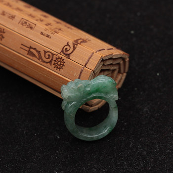 Laokeng piao green lucky pixiu ring jade free shipping
