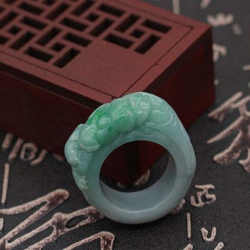 Myanmar a-grade waxy green jade ring with free shipping
