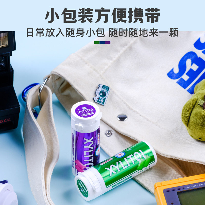 lotte letian xylitol chewing gum sugar-free cool mint candy fresh breath internet celebrity imported candy snacks