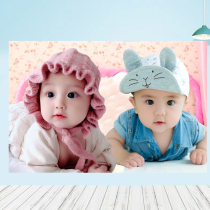  Baby portrait poster Wall stickers Baby stickers Bedroom twin male picture stickers Cute child pictorial
