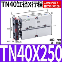 Двухосевой цилиндр TN40X250-S