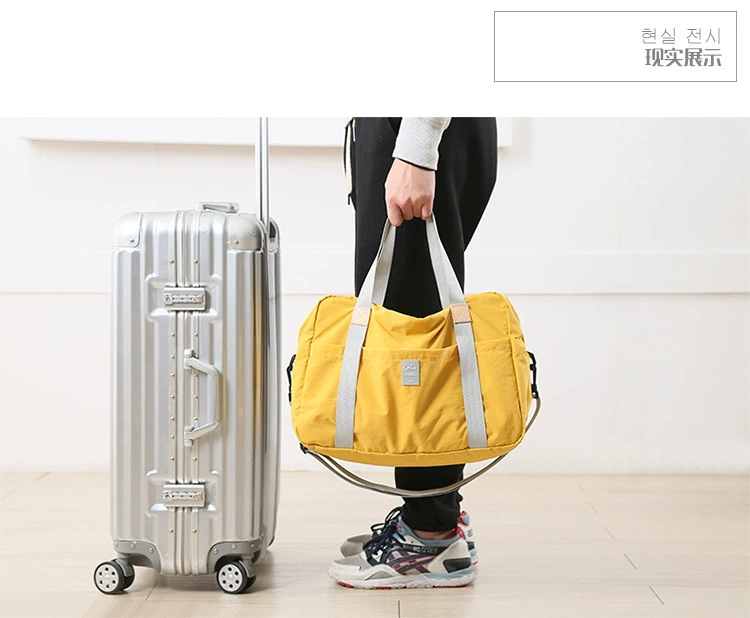 Mềm duffel túi du lịch túi xách nữ phiên bản Hàn Quốc của ngắn nhỏ thể dục tươi túi nữ túi thể dục nhẹ thủy triều đơn giản - Túi du lịch