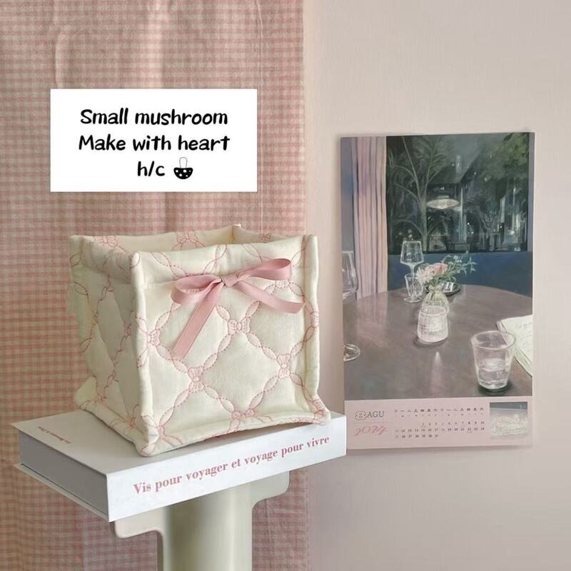 New Quilted ins Style Storage Cute Storage Basket Home Essentials Desktop Storage Basket Miscellaneous Storage Basket