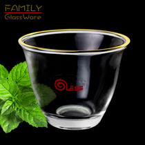 Heat-resistant and high temperature resistant glass real gold long tea bowl small tea cup tea cup tea accessories accessories
