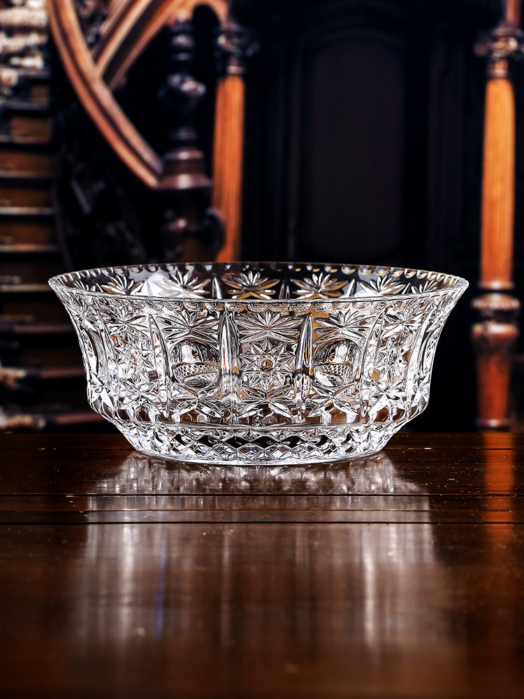 Italy imported Gauss crystal glass fruit plate Fruit bucket Candy bucket Salad bowl Dessert bowl Sago bowl