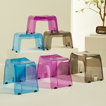 Transparent household stool baby low stool children non-slip thick plastic bench bathroom foot stool