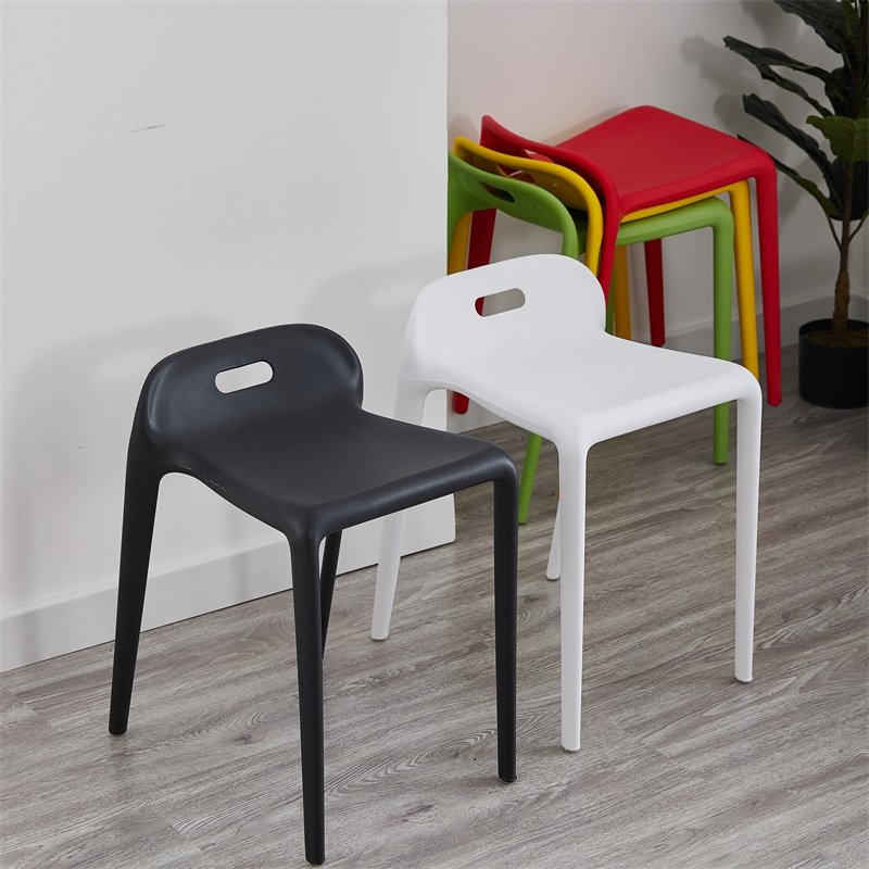 Fashion colored stool bench or sand chair bench living room backchair adult thickening plastic chair