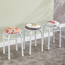 Round stool folding stool folding stool folding chair home round stool adult thick stool living room dining stool Nordic square stool plastic stool