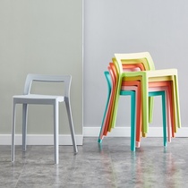 Nordic plastic stool thickened home living room stool modern dining bench rubber stool dining table chair bench high stool back stool