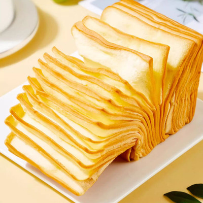 比比赞牛乳千层魔方吐司80gX4包